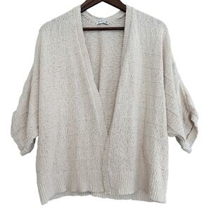 Gentle Fawn Cream Beige Cotton Oversized Dolman Sleeve Cardigan Size XS